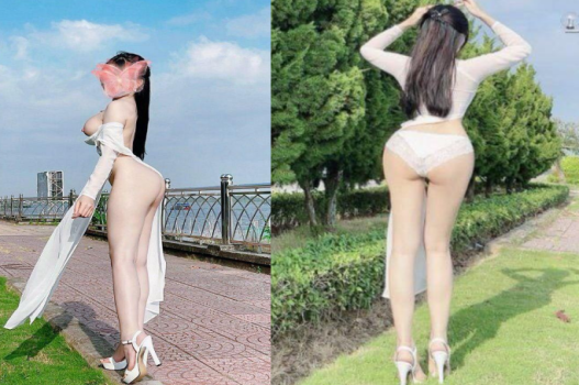 Clip sex Việt em áo dài khoe bím bên sông